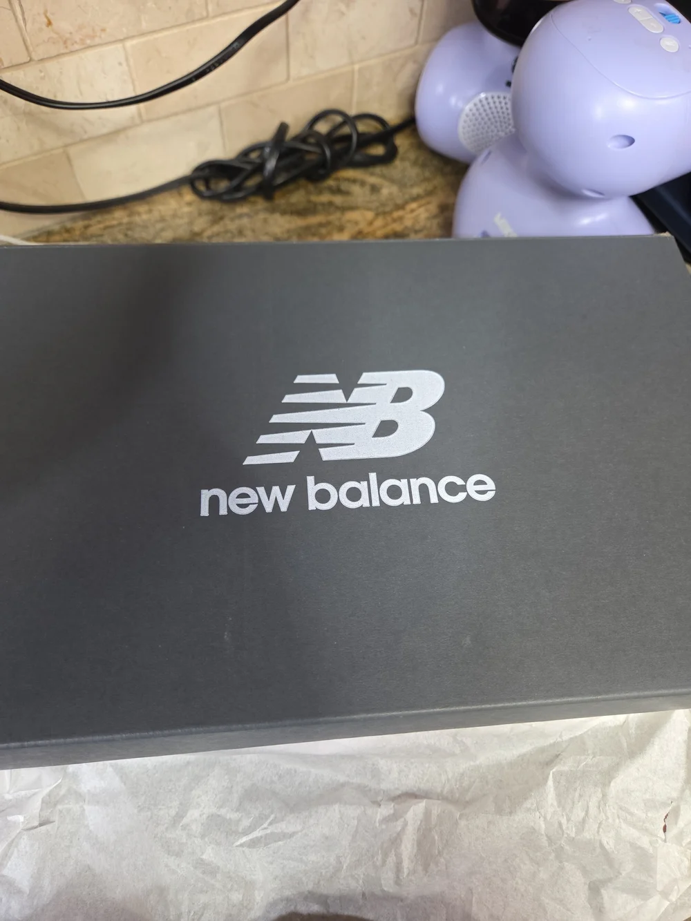 New Balance Metallic Blue and Silver Running Sneaker